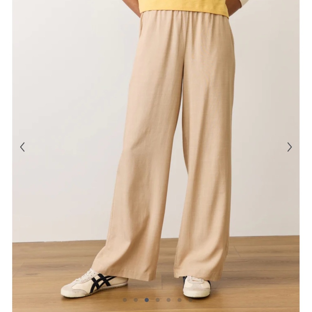 Marine Layer Wide Leg Tan Pants